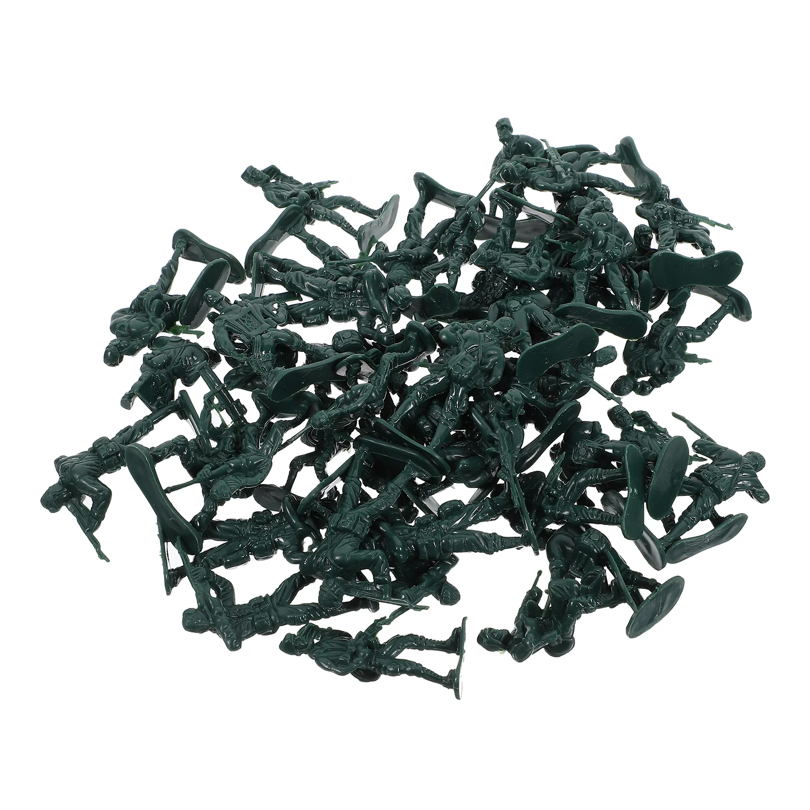 100 Pcs 5cm Diorama Toys War Scene Figures Green Plastic Set Mini Soldier Models for Kids Role Play Decor