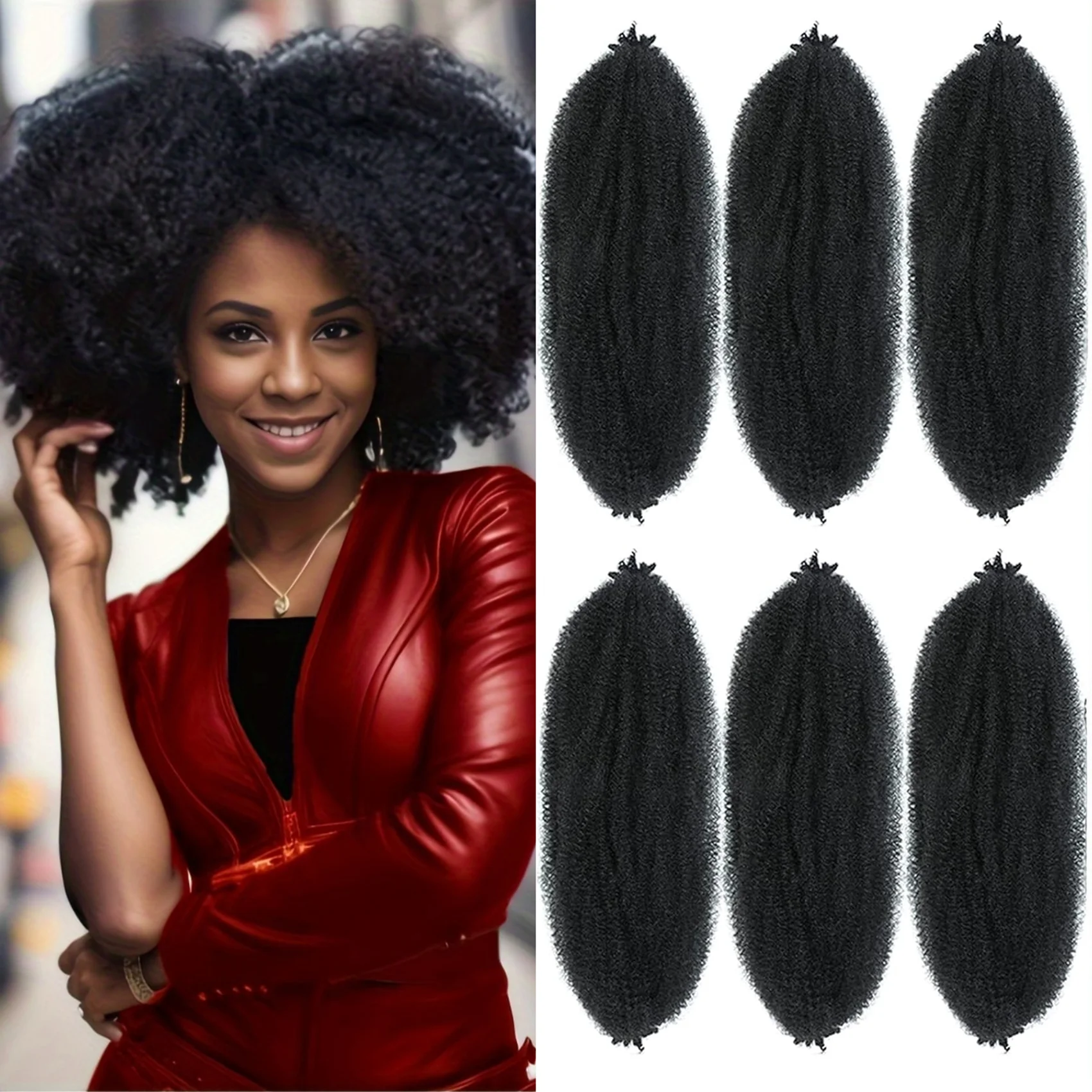12 -30 Inch Afro Twist Twist Braiding Hair Springy Afro Twist Hair Pre Fluffed Spring Twist Hair For Soft Locs Synthetic Hair 1