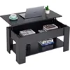 Lift Top Coffee Table with Hidden Compartment and Storage Shelf Wooden Lift Tabletop for Home Living Room Reception Room Office 1