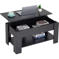 Lift Top Coffee Table with Hidden Compartment and Storage Shelf Wooden Lift Tabletop for Home Living Room Reception Room Office 1