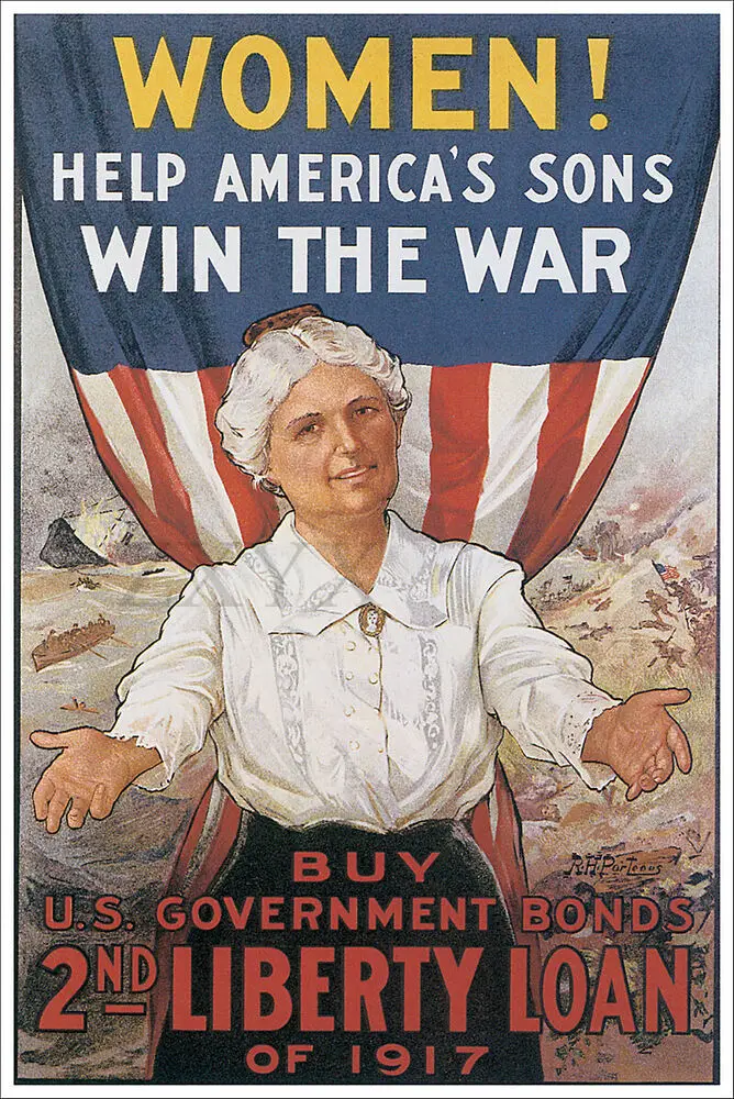 Le Donne Aiutano Americas Sons Vintage World War One Ww1 Us Military Propaganda Poster