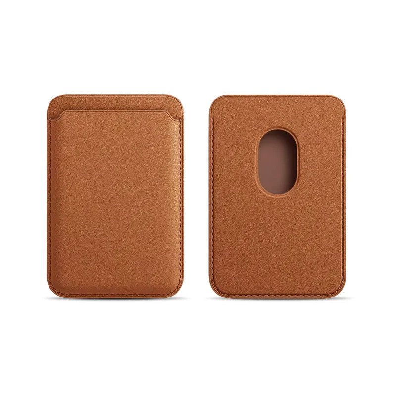 Leather MagSafe Wallet with Strong Magnetic Closure and RFID Blocking Technology