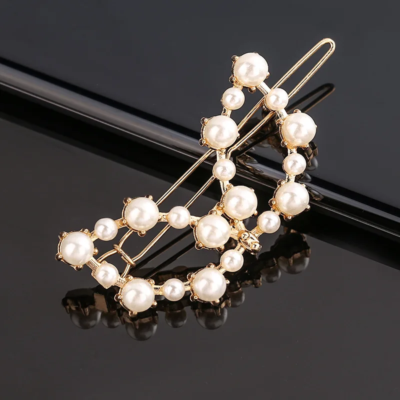 New Fashion Metal Love Heart Hair Clip Elegant Pearl Round Barrette for Women Girls Sweet Hairpins Barrettes Hair Accessories head wrap for women