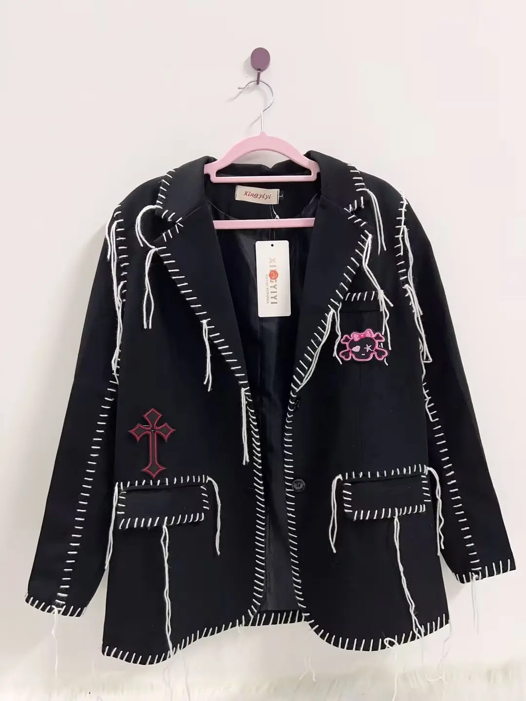 ジャケット・アウター 00s y2k gauze gothic lolita punk jacket vintage Leather y2k Jacket Skull Jacket Punk Jacket gothic