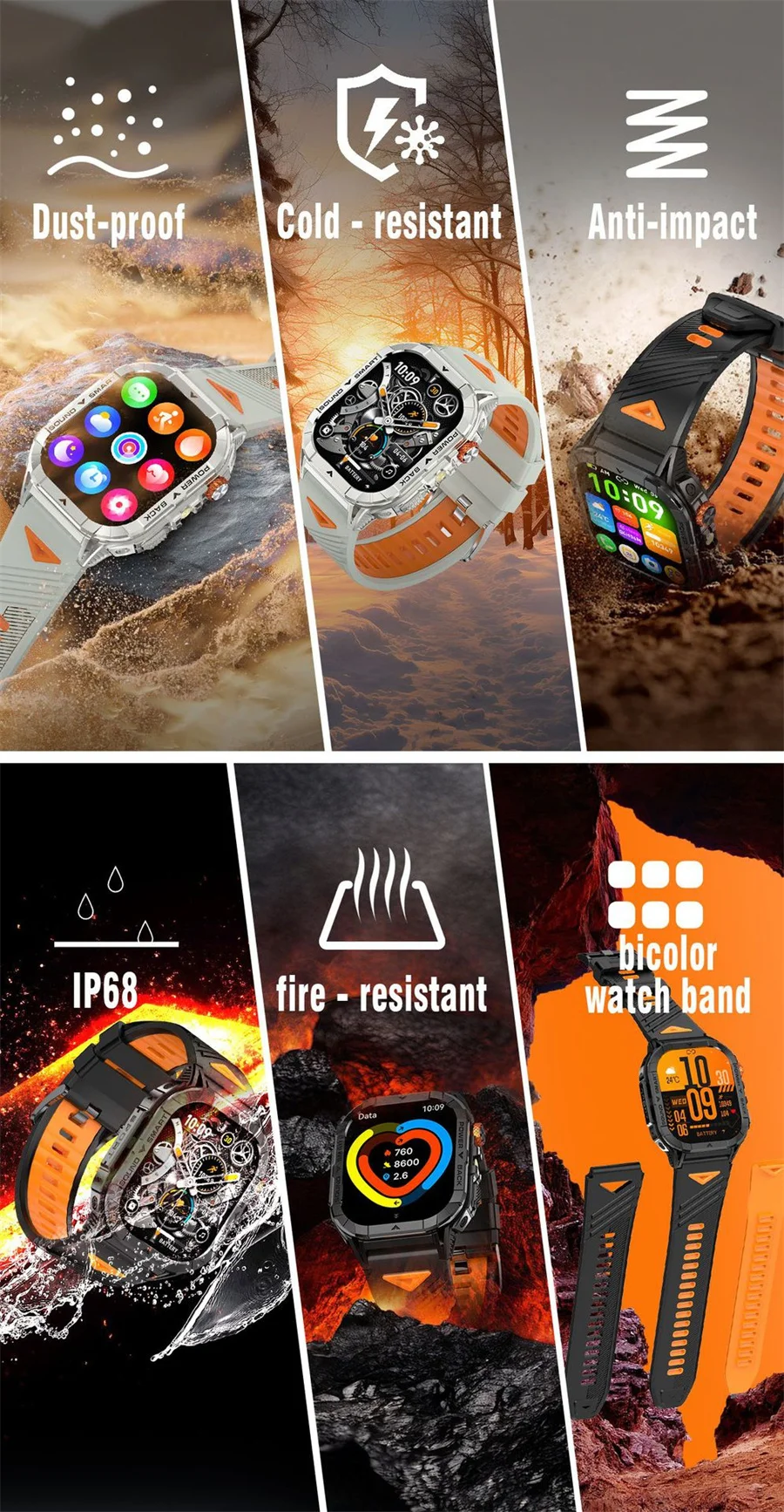 Smartwatch amoled da uomo, chiamata bluetooth e torcia led_voghion.com