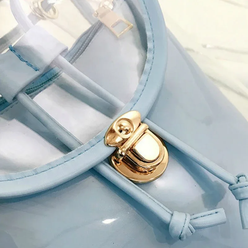 2025 New Mini Fashion Women Backpack PVC Designer Girl Clear Transparent Bag Jelly Travel Backpack for Lady Female Shoulder Bags