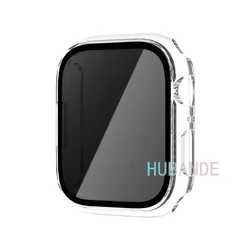 Premium Tempered Glass Screen Protector with Protective Cover for Apple Watch - Durable, High-Definition Shield for Ultimate Screen Protection (Transparent)