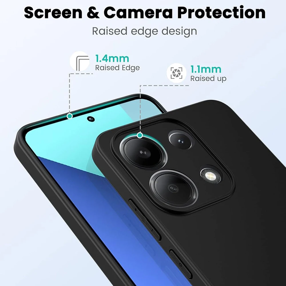 Sleek Black Soft Silicone Shockproof Phone Case - Premium Protection Back Cover