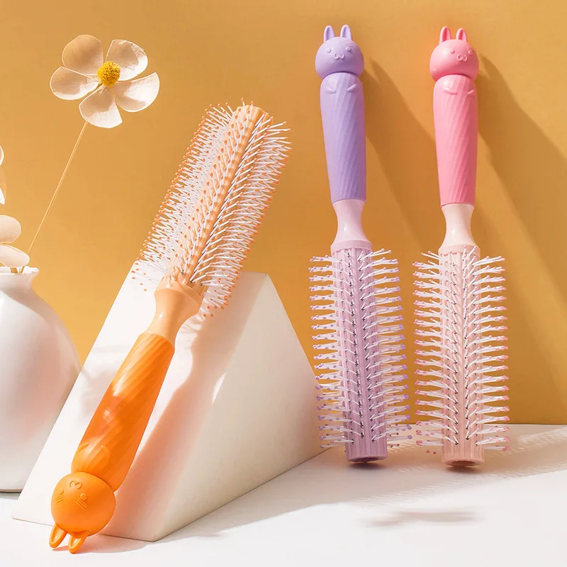 

Sdotter мультяшная ручка спиральная Массажная расческа профессиональная пластиковая круглая щетка вьющиеся волосы Расческа для парикмахерской