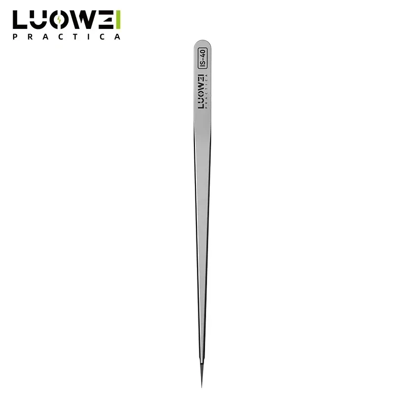 LUOWEI IS-40 High Precision Tweezers for Mobile Phone Repair High Hardness Ultra-fine Straight Tips Jump Wire Clamping Tools precision tweezers tweezer tool phone repair tweezers
