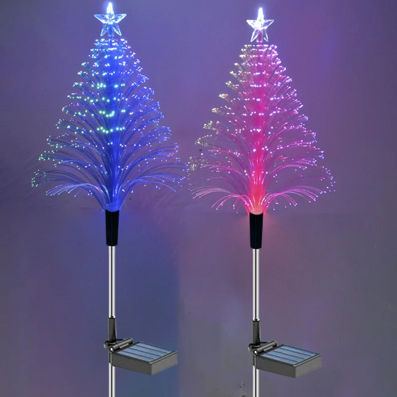 Description Picture 4 of itemSolar Christmas Tree Star Lights Powered Pathway Light Fiber Optic Lawn Floor Lamp Outdoor Yard Garden Party Festival Park Decor