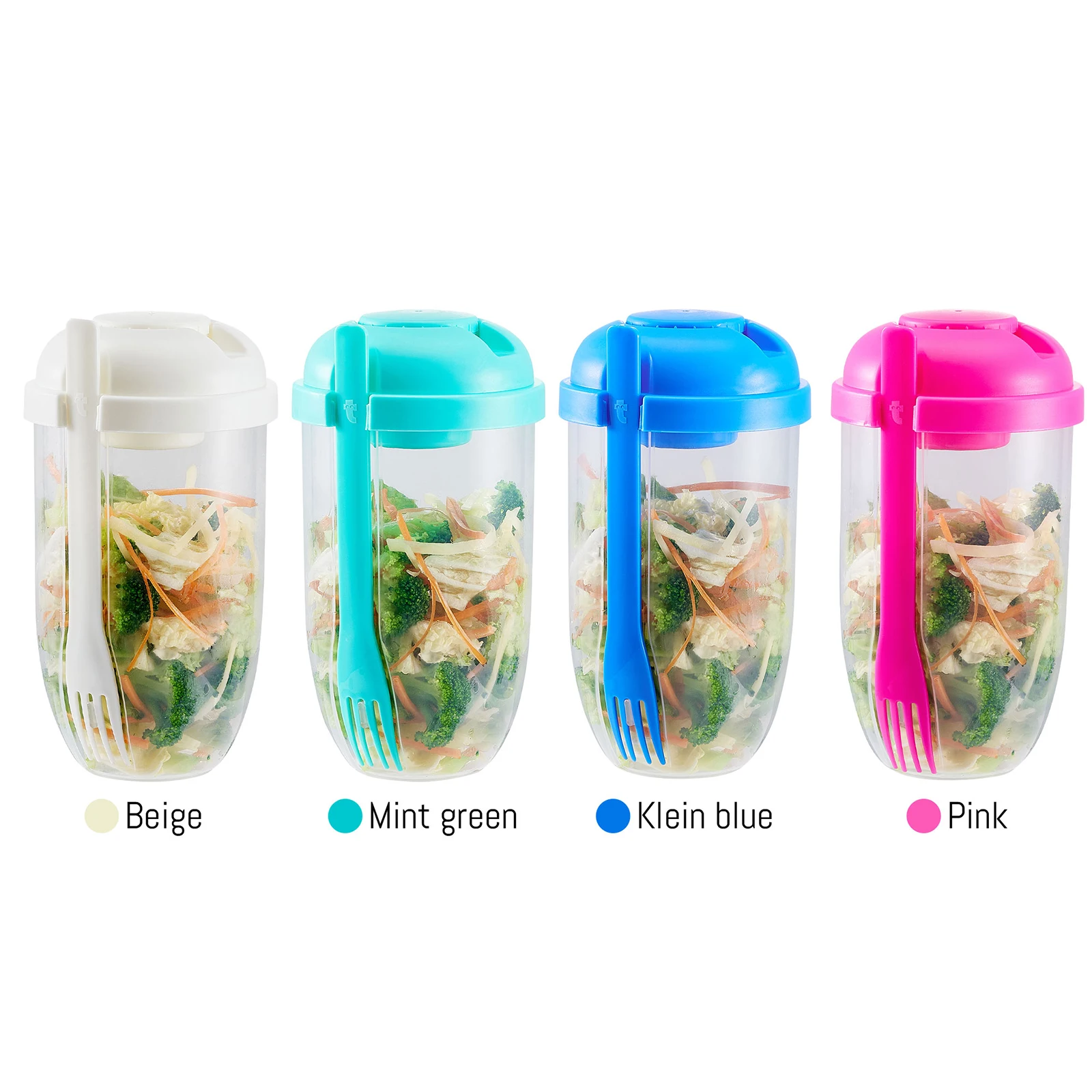 Customized Salad Shakers with Fork and Dressing Container