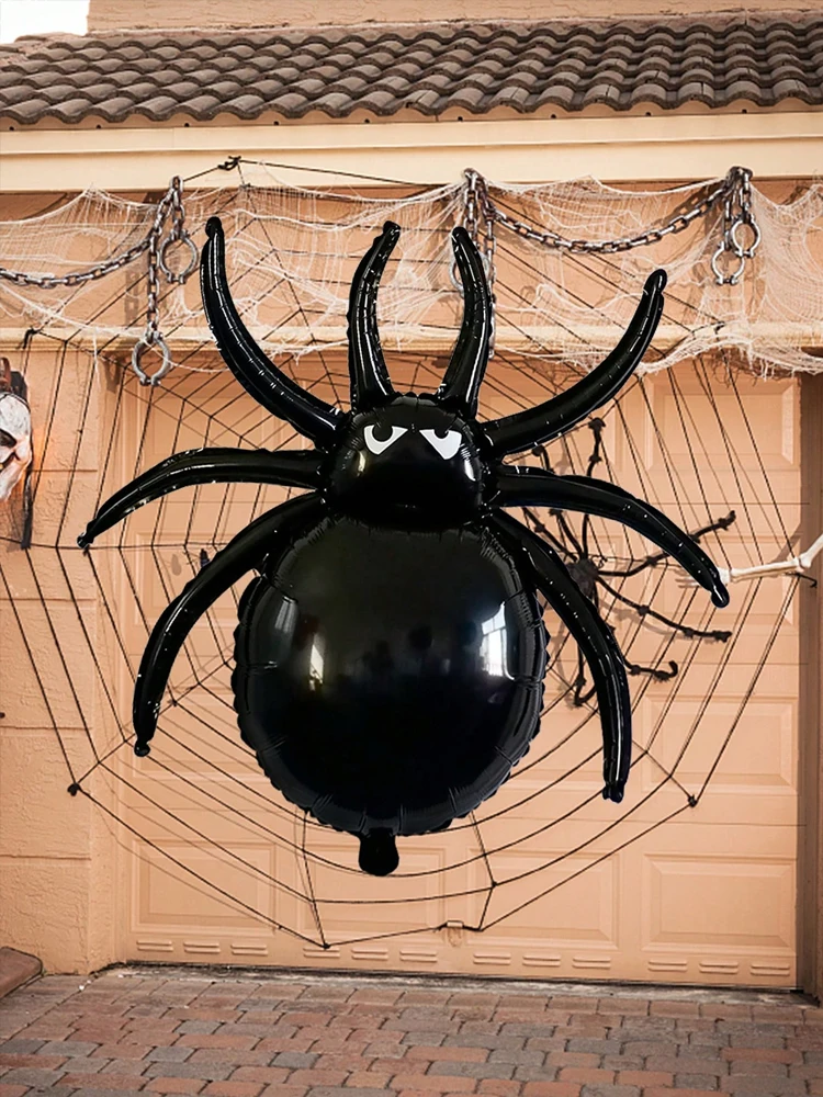 1pc-32 inch Halloween black spider balloon, Halloween spider balloon decoration, Halloween party, birthday party supplies