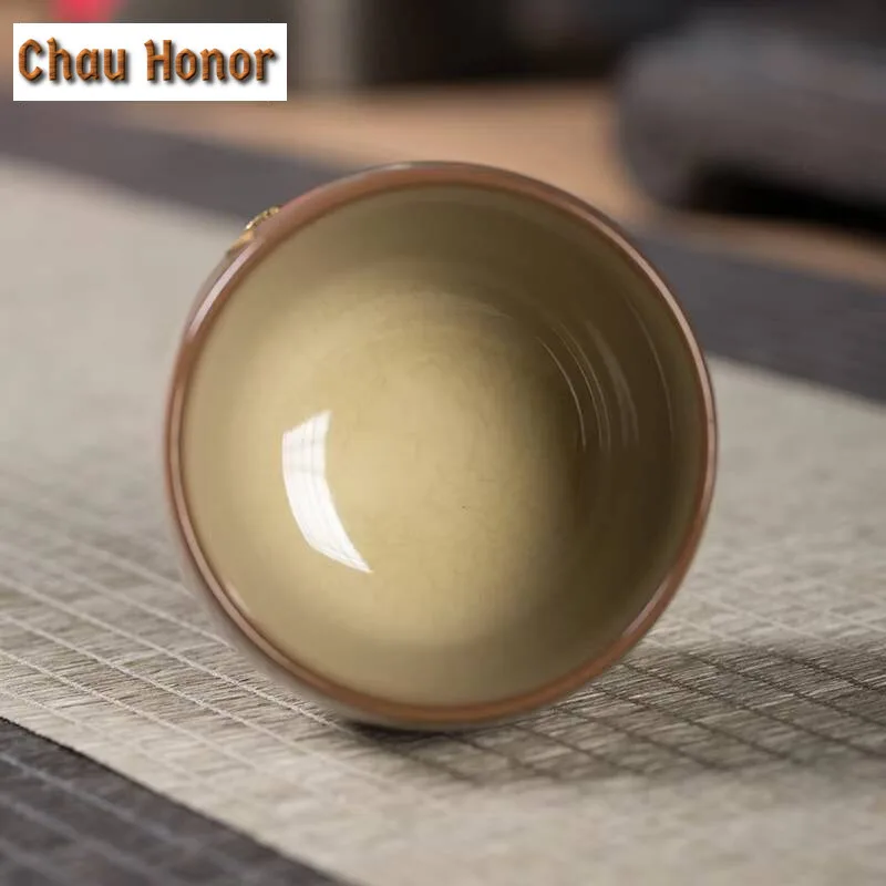 95ml Creative Longquan Celadon Teacup Handmade Lard Frozen Master Cup Handamde Saw Nail Tea Bowl Chazhan Kung Fu Teaware Gifts