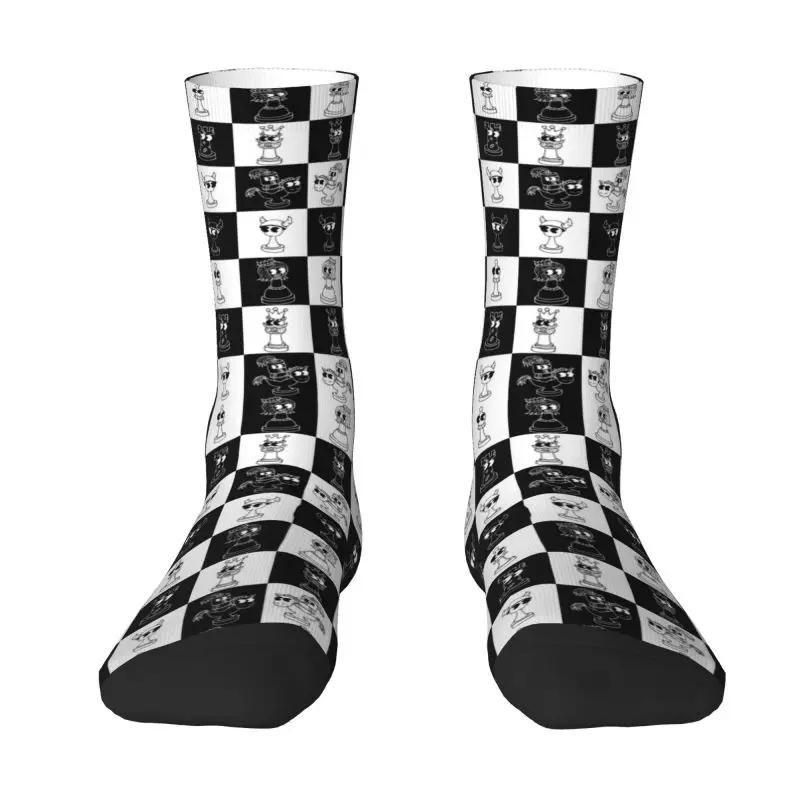 

Chess Club Seven Mens Crew Socks Unisex Novelty 3D Print Chessboard Game Chess Piece Dress Socks
