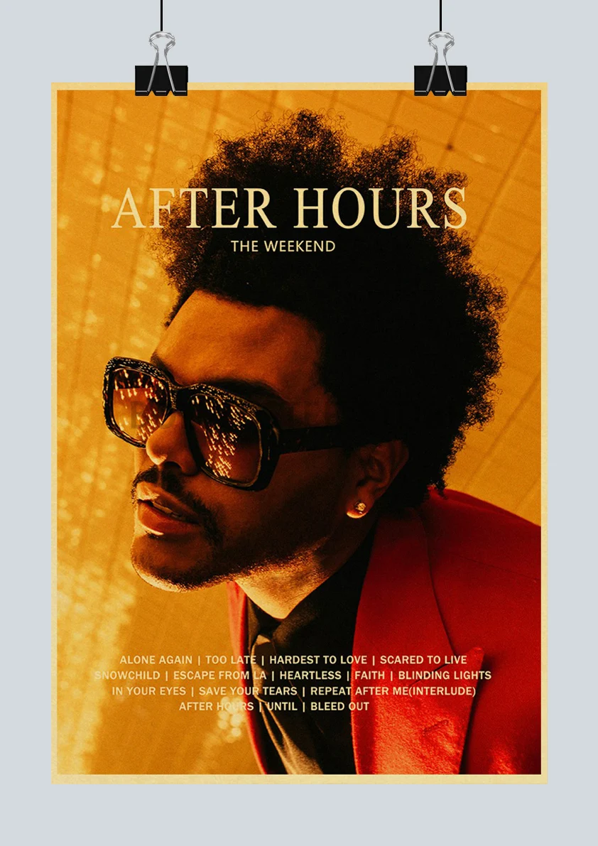Rapper The Weeknd Retro Poster Kraft Paper After Hours Prints DIY Vintage  Home Room Bar Cafe