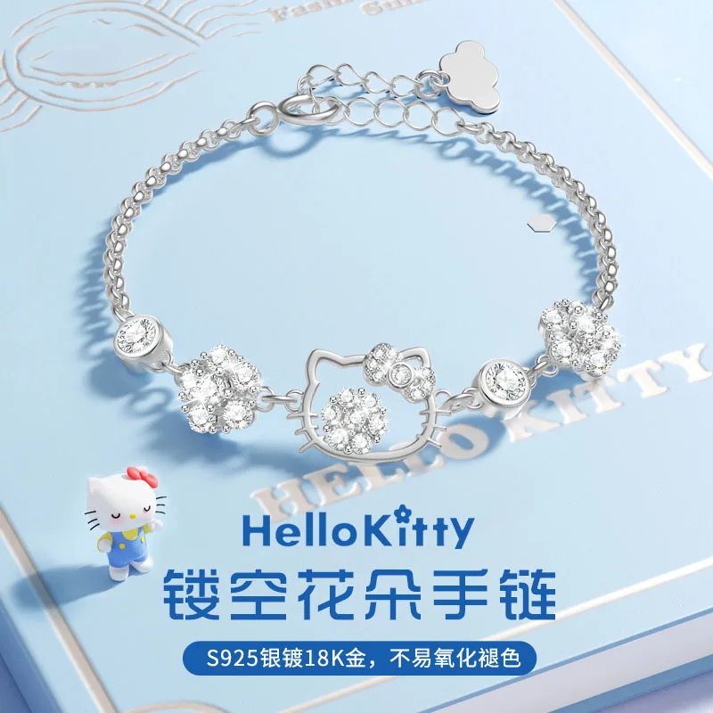 

Advanced Bracelet Silver Sanrioed Hello Kittys Small Popular Handicraft Gift Box Set Girlfriend, Student, Best Friend Gift