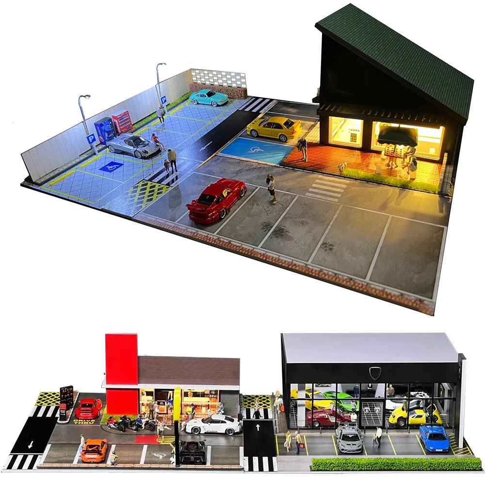 1/64【parking Lot Diorama factory 03】（新品） 1/64 Car Garage Model Japanese Building Parking Lot Scene