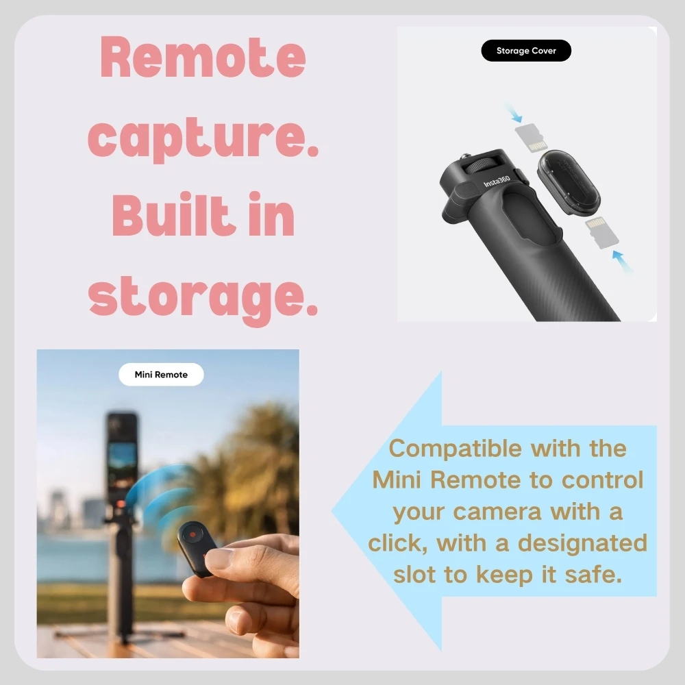 Lot perche selfie stick trépied pour GoPro et accessoires, présenté dans son emballage