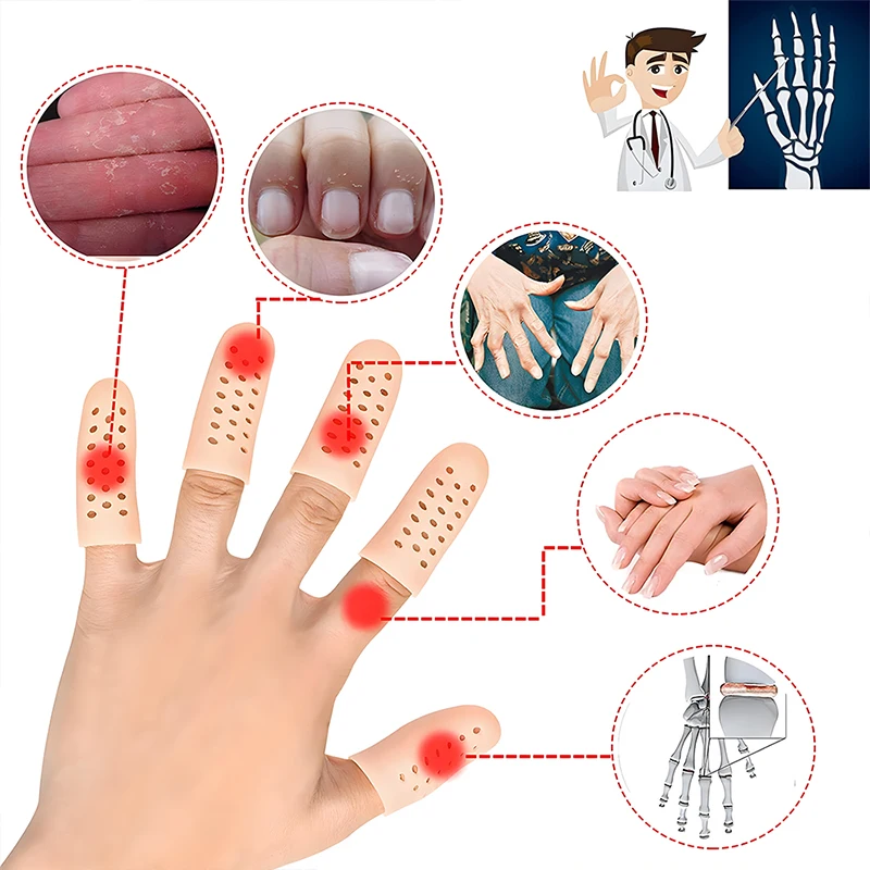 10sets/lot Finger Caps Silicone Finger Protectors Gel Finger Sleeves Finger  Tubes Cushion and Reduce Pain from Corns, Blisters - AliExpress