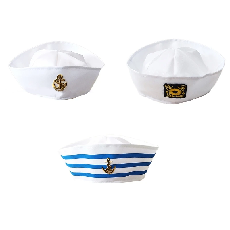 

Fashion White Captain Hat Fancy Cosplay Hat Military Hat for Women Men