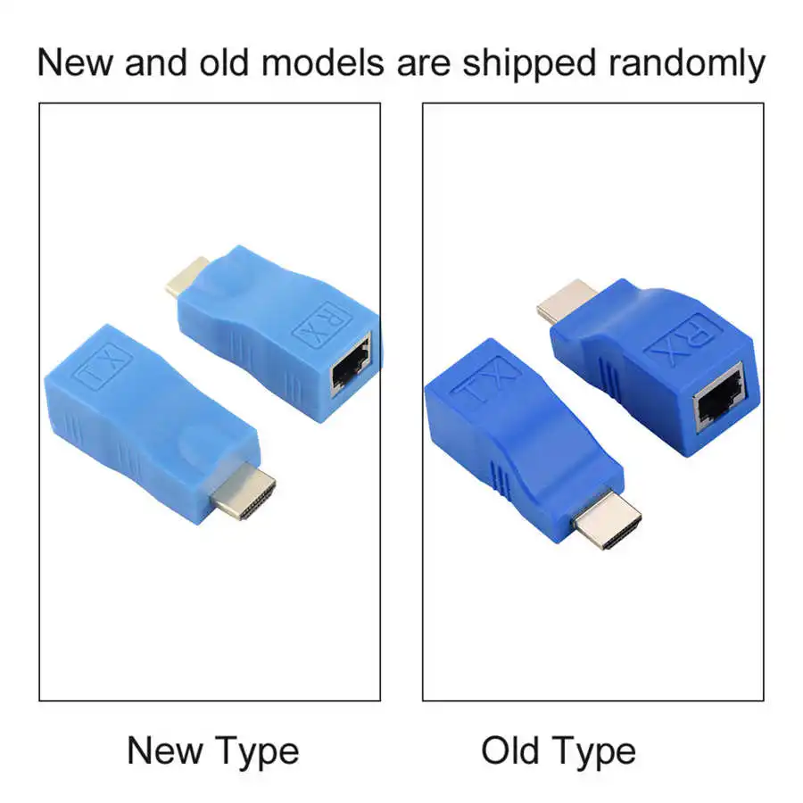 1 쌍 HDMI 익스텐더 어댑터 RJ45 신호 증폭 송신기 수신기 30 미터 V