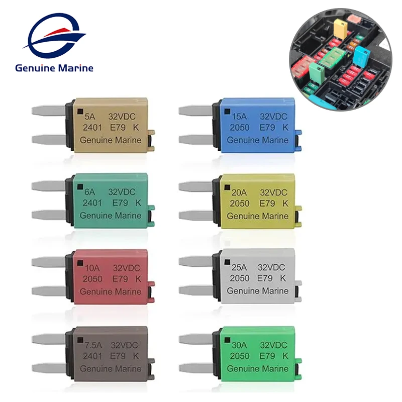 Manual Reset Mini ATM Circuit Breaker Blade Fuse 5A 6A 7.5A 10A 15A 20A 25A 30A Car Motorcycles Truck RV Yacht Ship Fuse-Link