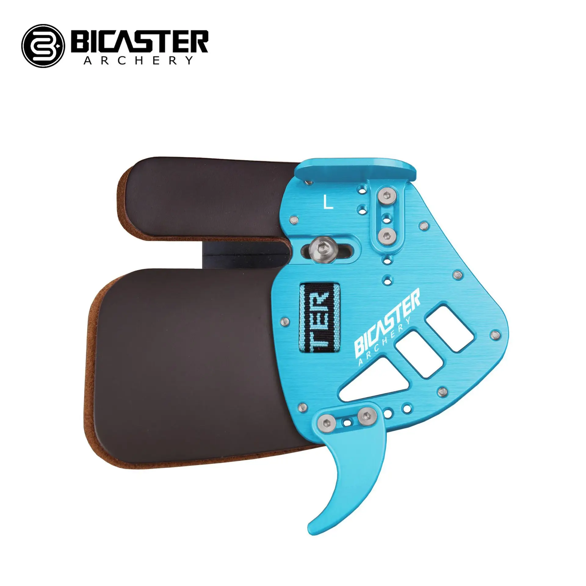 Archery Finger Tab Bicaster ASA Archery Competition Guard Protection Genuine Leather + Aluminum LH/RH