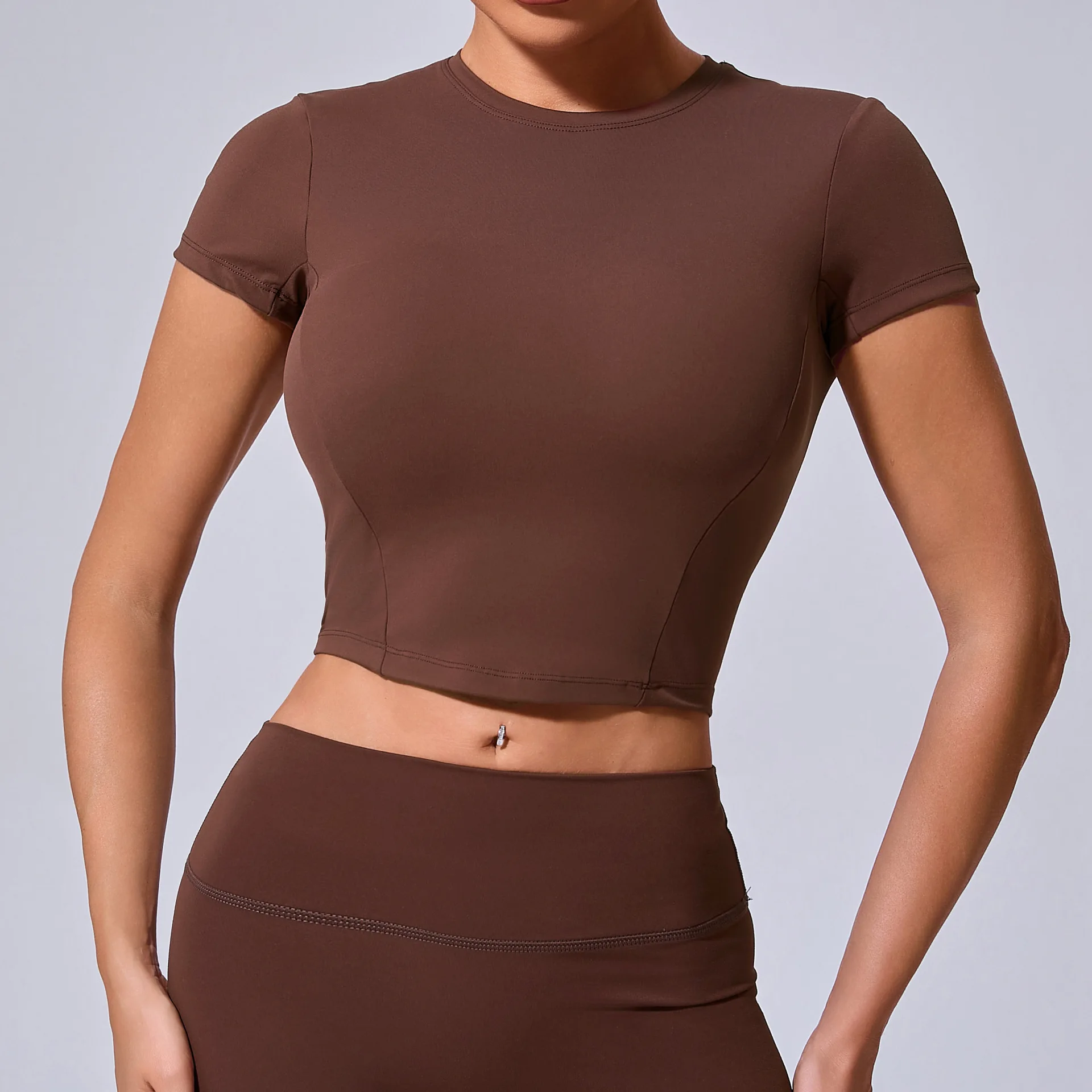 Women's Gym Yoga Sport Short Sleeve Sport Top Clothes Workout T-Shirt Clothes Underwear for Women Soild Sportswear Gym Clothing