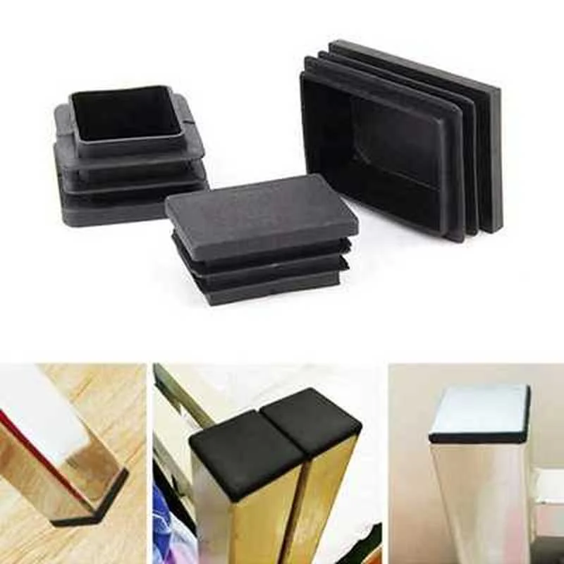 Pipe Plugs 10pcs Plastic Pipe Inner Plug Dust Cover Square Steel Tube Blanking End Cap Bung For Ladder Furniture Chair Table Leg Protector