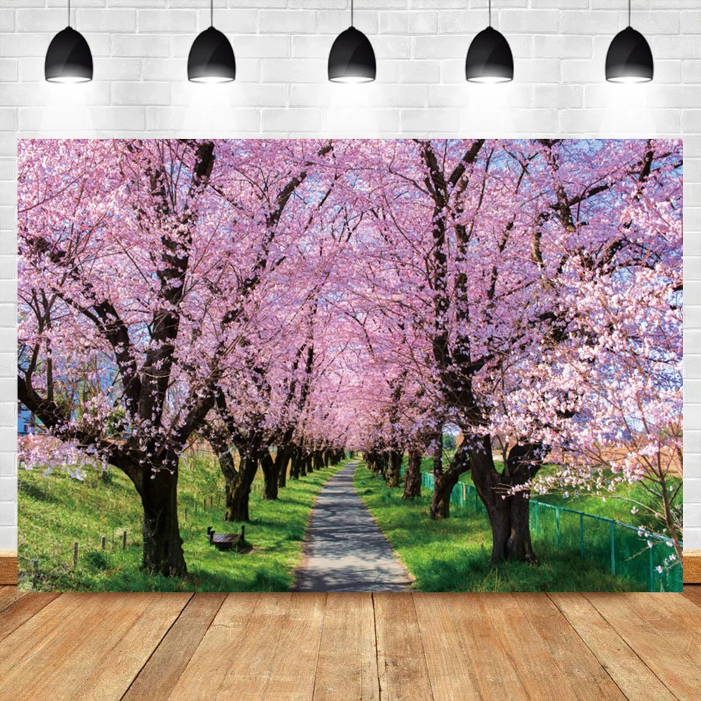 Spring Forest Flowers Blossom Tree Art Grassland Natural Landscape Photo Backdrops Backgrounds Baby Portrait Photophone