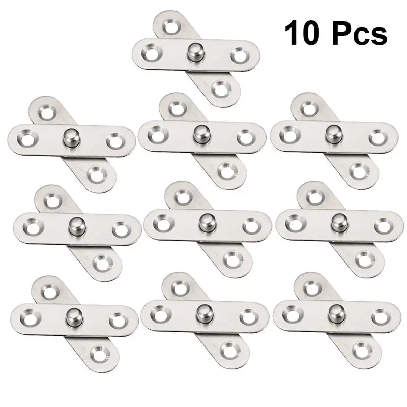 

10pcs 360 Degree Rotatable Household Door Hinges Stainless Steel Up And Down Hinges Location Hinge Hidden Furniture Hinge Silver
