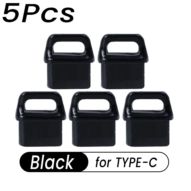 Universal Soft USB-C Port Cover with Easy Grip Dustproof Plugs