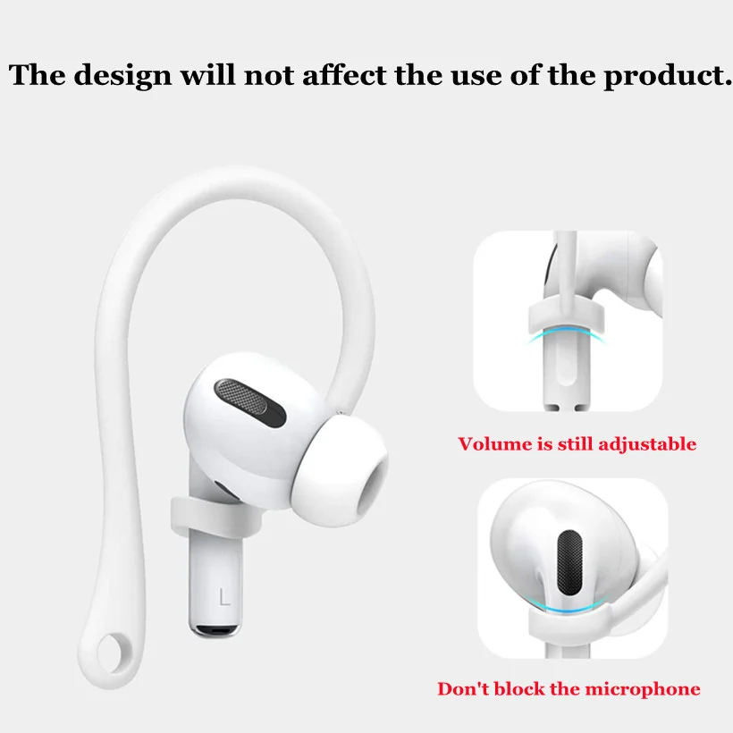 1Pair Anti-lost Earhook Eartips Secure Fit soft TPU Wireless Earphone Protective Accessories Holders For Apple AirPods 1 2 3 Pro
