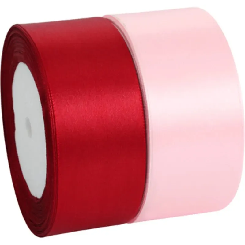 Satin Ribbons 25Yards/Roll 50mm Wedding Gift Wrapping Ribbons Bow for DIY Crafts Polyester Christmas Home Decor Accessories Tape