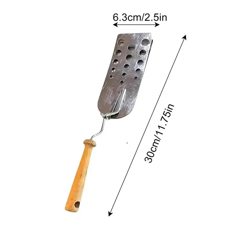 ABHS-휴대용 바베큐 생선 뒤집개 슬롯이 있는 스테인리스 스틸 내열성 햄버거 뒤집개 야외용 조리기구