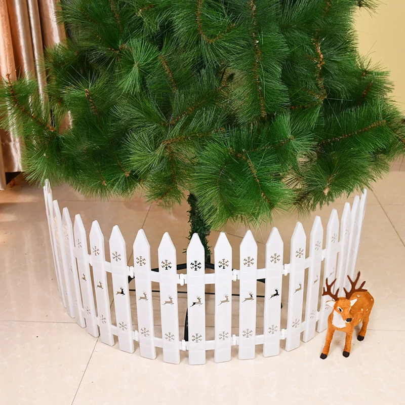 10/15/20Pcs Christmas Tree Fence Decoration White Plastic Plant Mini Fence for New Year Party Home Garden Holiday Indoor Decor garden edging border garden fence artificial fence panels