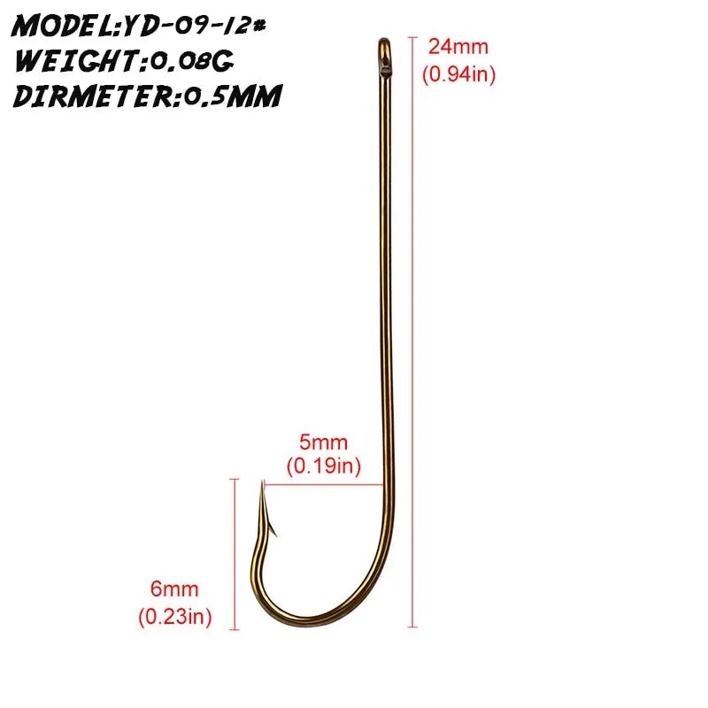 Fish Hook 50PCS Small Fish Hook Metal Long Handle Thorn Carbon Steel Hook