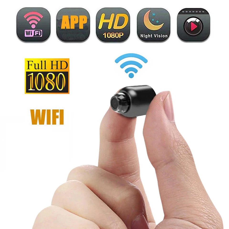 Mini Telecamera IP Da 1,5 Pollici Impermeabile 1080p Wireless Wifi Visione Notturna 8 Luci 110 240v Per Spina Icseeus 90511684