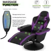 Massage Gaming Recliner Chair，PU Leather Seat Swivel Adjustable Reclining Game Chair with Headrest, Lumbar Support, Footrest 5