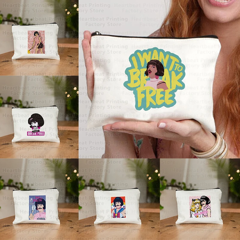 

Freddie Mercury Funny Cosmetic Makeup Bag Pencil Organizer Zipper Kawaii Make Up Pouch Purse Travel Toiletry Bags Gift