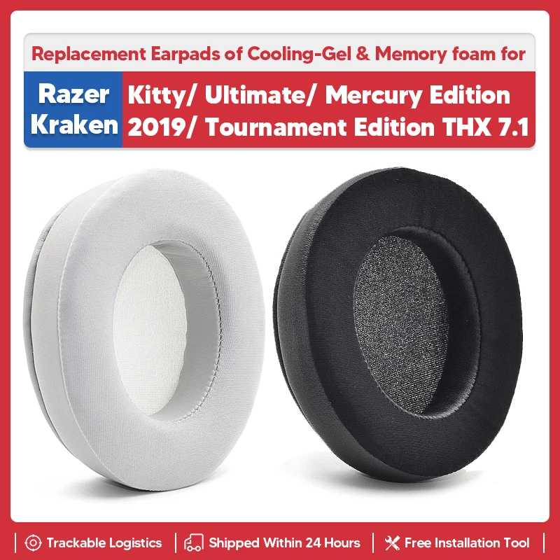 

Cooling-Gel Replacement Earpads for Razer Kraken Kitty Tournament Edition THX 7.1 Ultimate 2019 X Ultralight Mercury Headphones