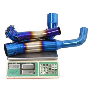 Tail Escape For YAMAHA MT09 FZ09 2020-2023 Motorcycles Exhaust Muffler Mid Header Pipe Blue Stainless Steel Connection Tube