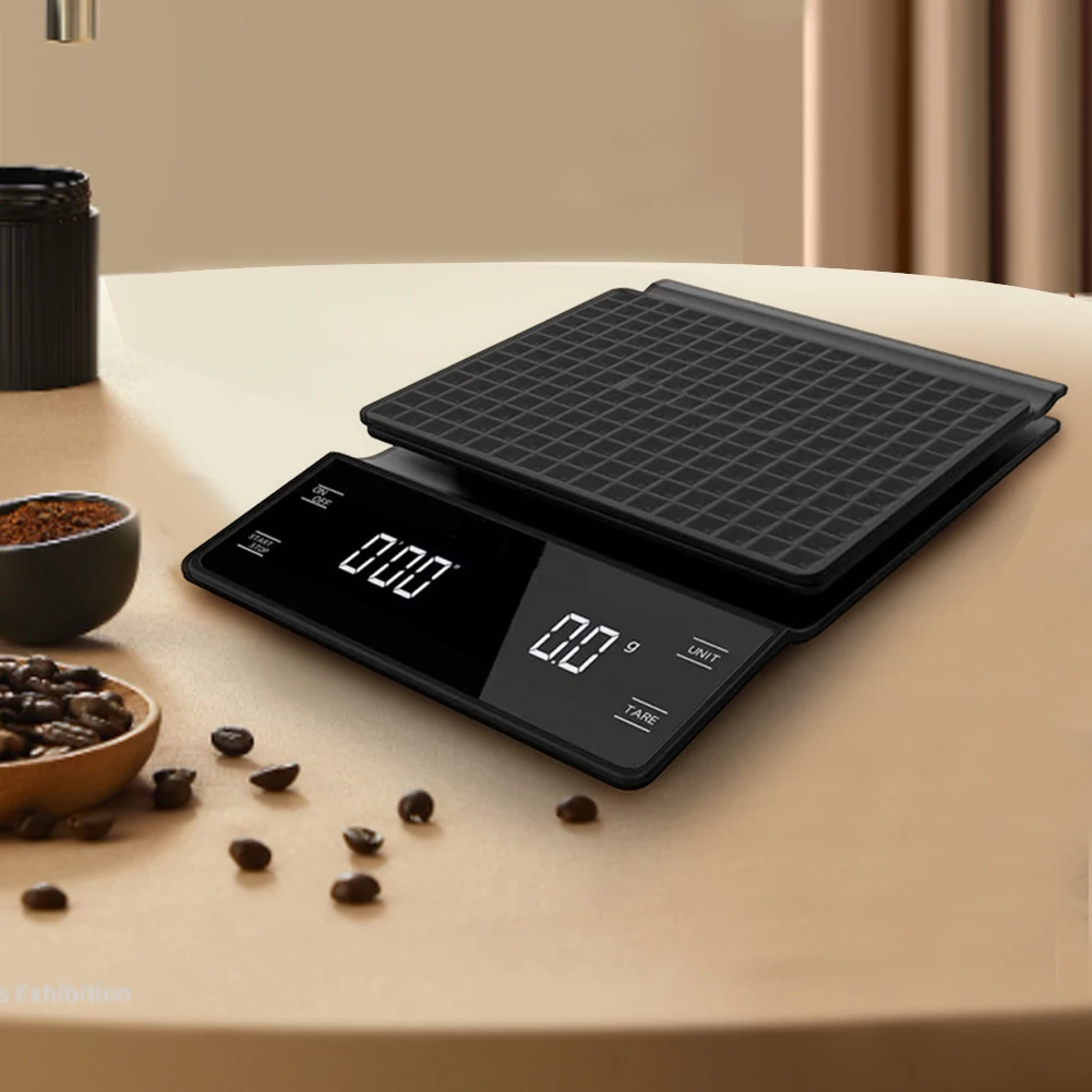 Digital Coffee Scale with Timer 3kg/0.1g Pour Over Drip Espresso Scale Kitchen Weighing Scale for Espresso and Pour-Over Coffee