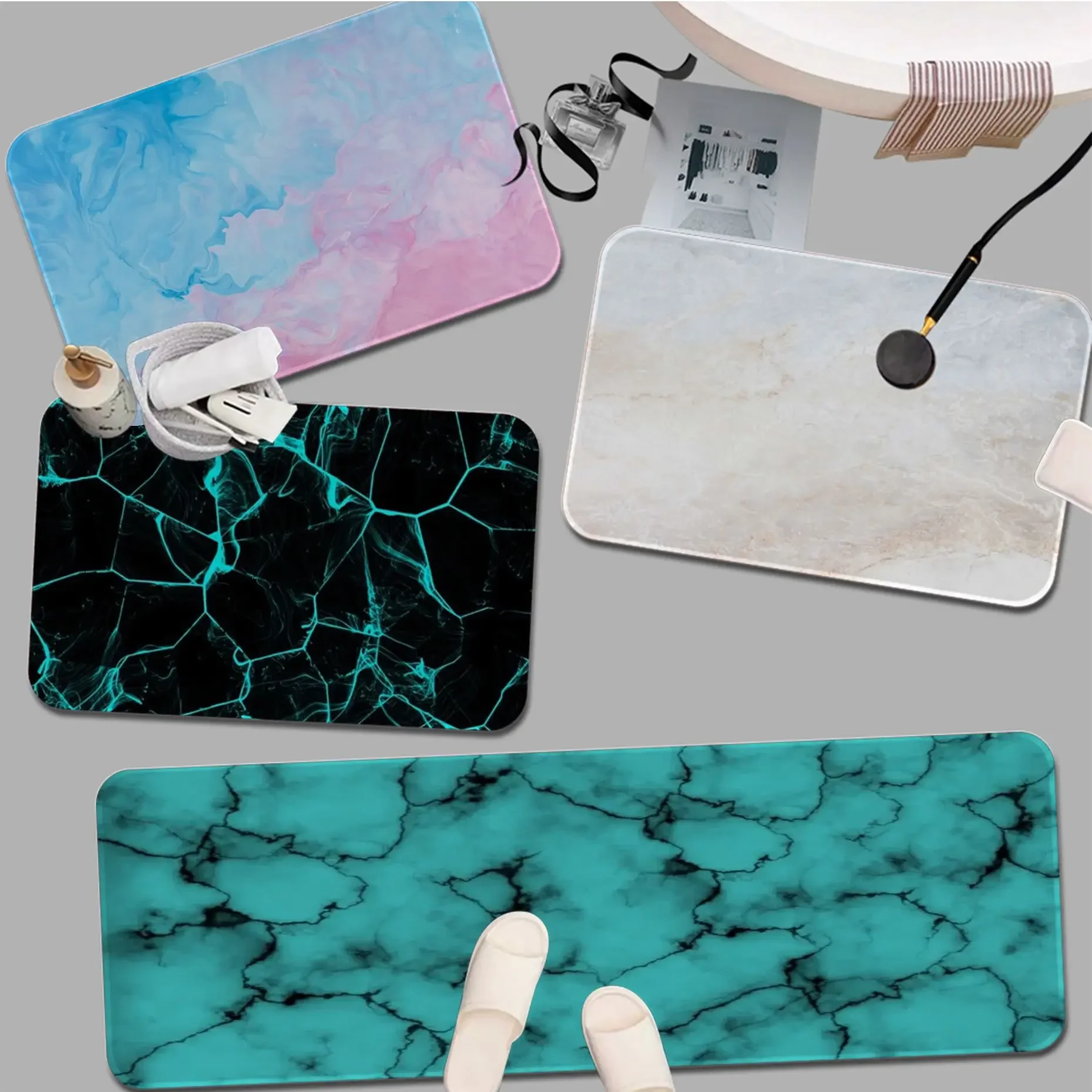 

Marble Floor Mat Bath Mat Nordic Style Home Doormat Bathroom-Toilet Mats Bedroom Welcome Doormat