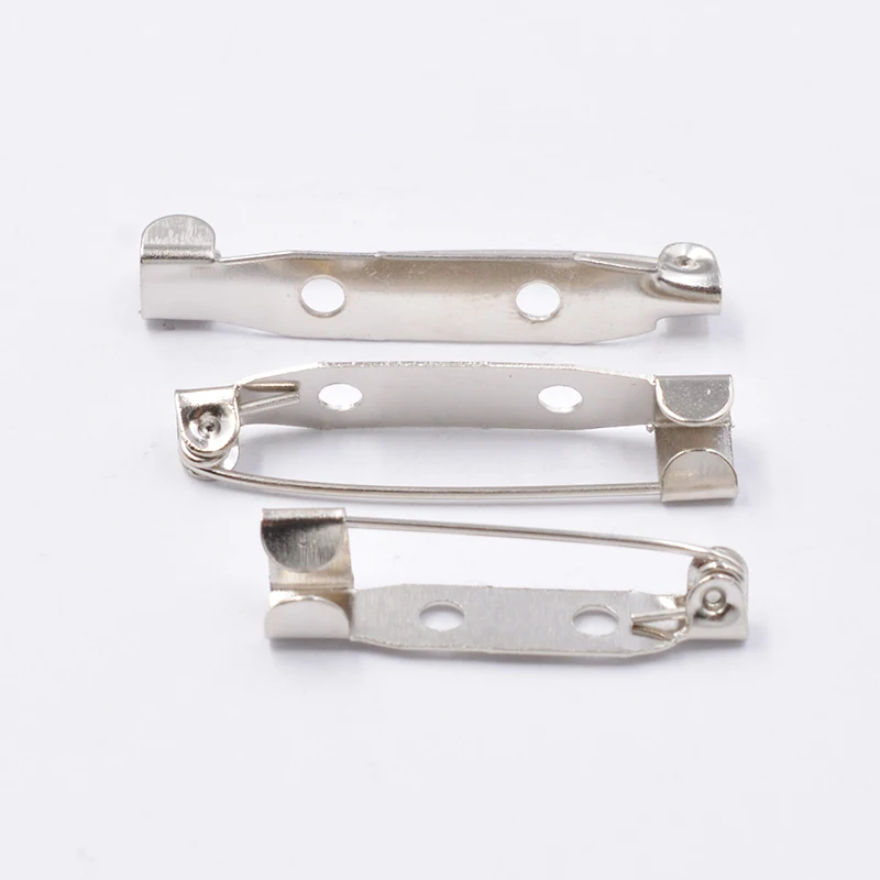 50pcs Metal 15/20/25/30/32/35/38/40mm Brooch Clip Base Pins Brooch Settings Blank Base for DIY Jewelry Making Finding