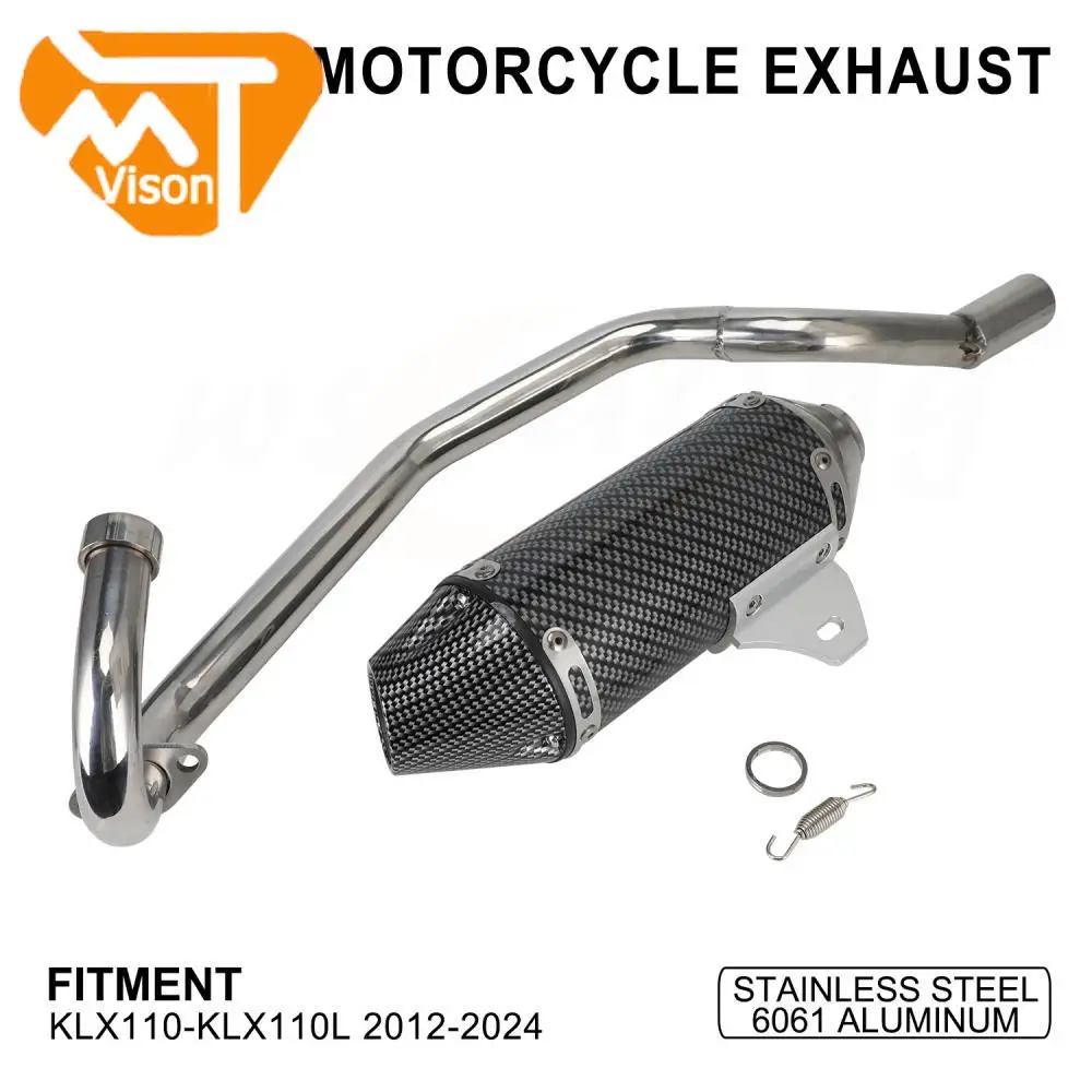 

Motorcycle 51mm 41mm Exhaust Muffler Pipe Full System For KAWASAKI KLX110 2012-2024 KLX110L 2012-2024 KLX110 KLX110L 2012-2024