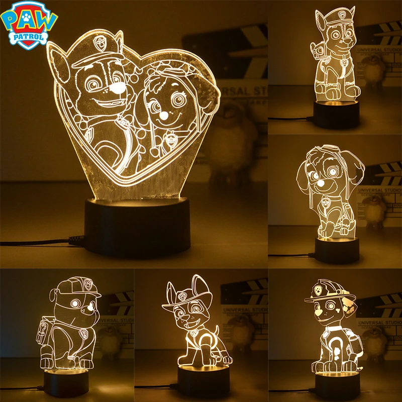 Led acrílica 3D de la patrulla canina para el hogar, lámpara de mesa luz nocturna para niños, decoración de fiesta de cumpleaños y Navidad, Skye Marshall, regalo nuevo| | - AliExpress