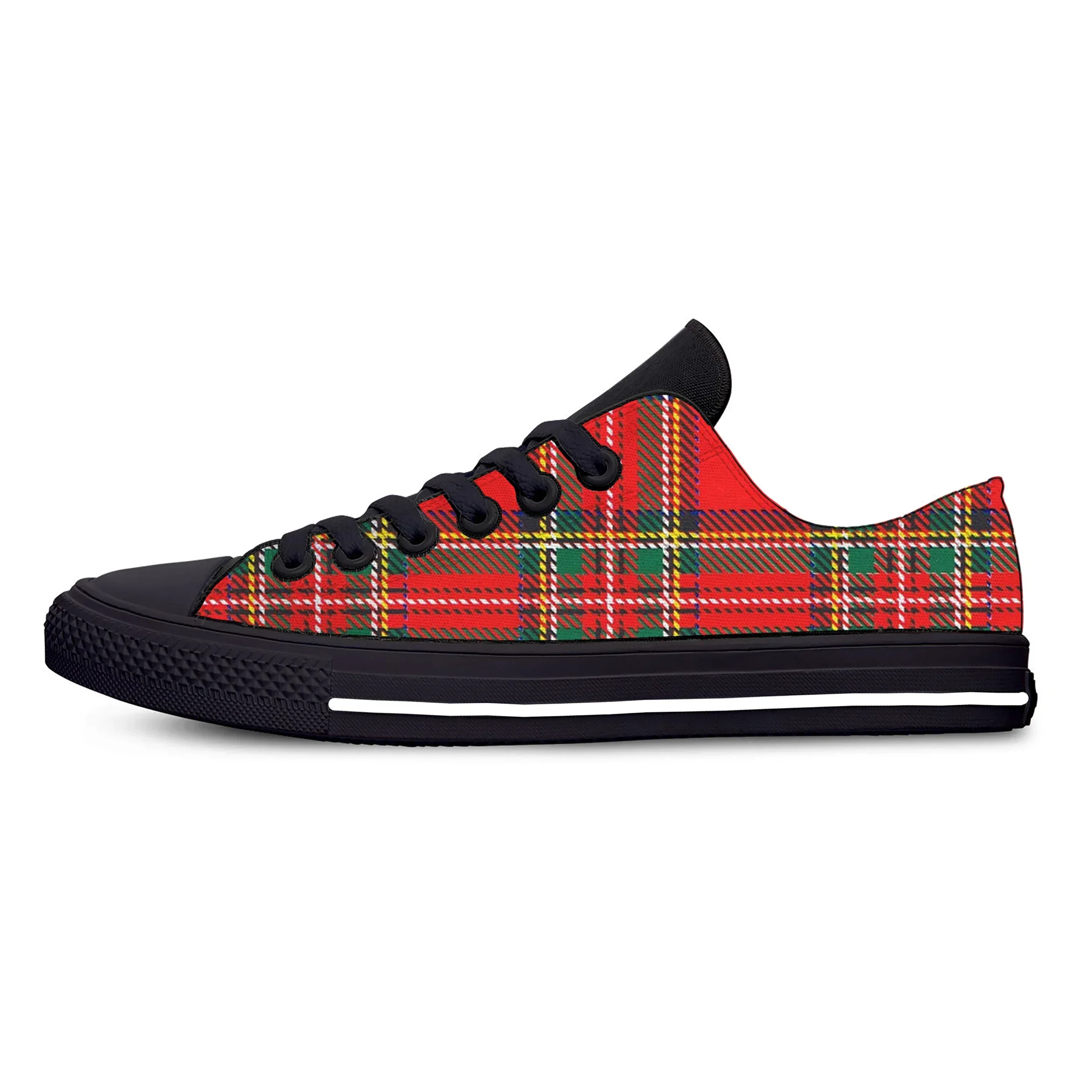 Hot Scottish PLAID ROYAL STEWART TARTAN Cool Fashion Casual Shoes Low Top Breathable Men Women Sneakers Lightweight Board Shoes 2