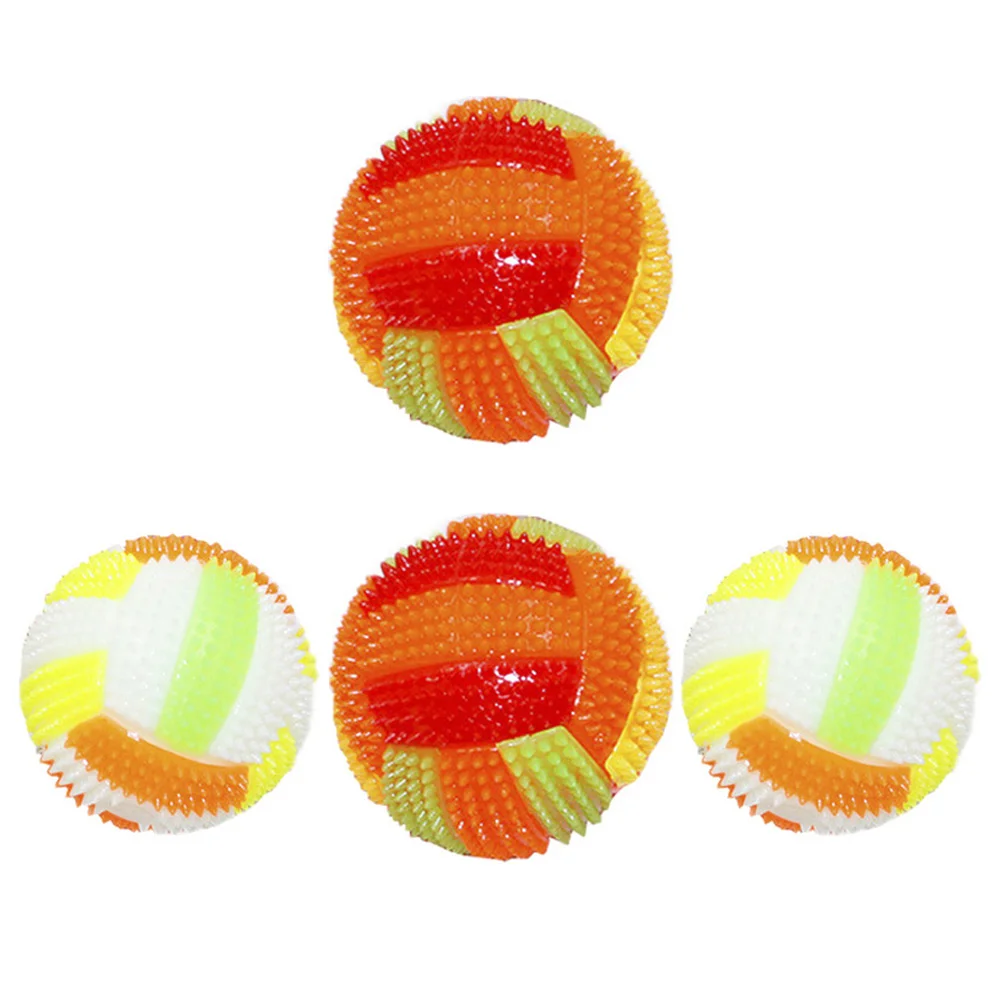 

4Pcs Funny Squeeze Bouncy Toy Flashing Jumping Balls Portable Bounce Balls